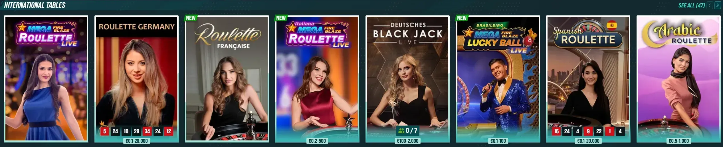 Golisimo Casino tables internationales